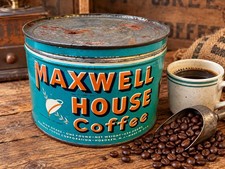 Vintage Maxwell House Coffee Tin 1 Lb Vita-Fresh Regular Grind 1940s picture