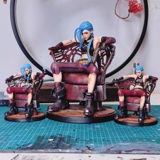 Game League of Legends Jinx Sitting Figures Statue Model PVC Statue Collectibles picture