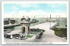 Arrival of the Boat, Plymouth Rock, Plymouth MA Massachusetts 1910s Postcard picture