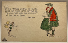While Waters Wimple, Cupid, Robert Burns, Grace Harlow, Vintage Romance Postcard picture
