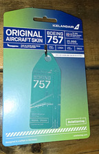 Aviationtag x Icelandair Boeing 757 TF-FIU Hekla Aurora Aircraft Skin Bag Tag picture