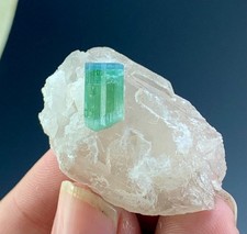 60 Carats Paraiba Tourmaline crystal with quartz from afghanistan picture