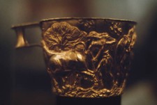 One of Vaphio Cups a pair of gold cups National Archaeological Mus- Old Photo picture