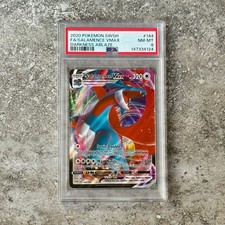 PSA 8 SALAMANCE VMAX #144 - Full Art holo SWSH Darkness Ablaze 2020 Pokemon picture