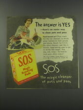 1946 S.O.S. Magic scouring pads Ad - The answer is yes picture