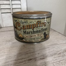 Vintage-Inspired Halloween Campfire Marshmallows Tin – Handmade Rustic Decor  picture
