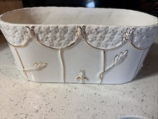 Vintage Louçarte Portugal Ceramic Oval Planter Hand Painted picture