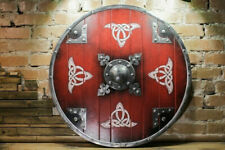 Round Wooden Viking Authentic Battleworn Norse Battle Larp Armor Shield picture