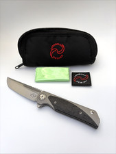 Liong Mah Design Warrior Two V2 Folding Flipper Knife - Marble CF - New In Box picture