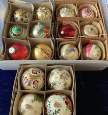 Vintage BIG lot Jumbo Glass Christmas tree Ornaments Poland n more MUST SEE VGC picture