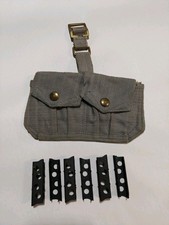 SET OF 6 BRITISH LEE ENFIELD 303 CLIPS WITH 2 POCKET AMMO POUCH picture