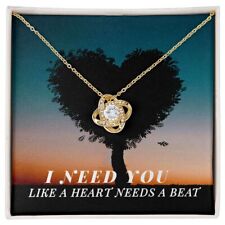 I Need You Like Hearts Need a Beat Love Knot Necklace | To Wife | To Girlfriend picture