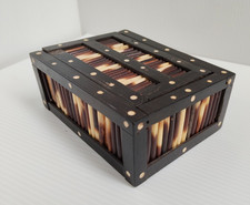 Scarce Vintage Porcupine Quill Trinket Box w/ Sliding Lid Anglo Indian -AF picture