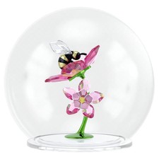 Swarovski Crystal Idyllia Glass Ball Bee and Flowers Figurine, Pink, 5721549 picture