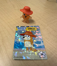 Bluey Fuzzies Chilli Fuzzy Plastic Figurine w/ Card #39 Orange/Red Ludo picture