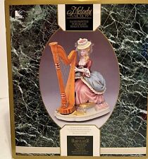 Melody In Motion Porcelain Musical Madame Harp Player   Waco Japan Working picture