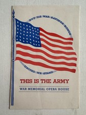 1943 WWII Era War Memorial Opera House Theatre Program for  