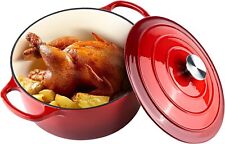 6 QT Enameled Dutch Oven Pot with Lid, Cast Iron Dutch Oven with Dual Handles picture