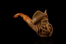 Davy Jones Block Meerschaum Pipe hand carved smoking tobacco pfeife  with case picture