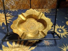 vintage brass etched ashtray made in india  picture