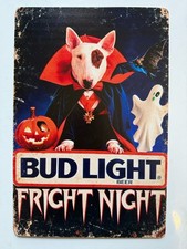 Spuds Mackenzie Bud Light Beer Sign - Halloween Fright Night - Budweiser picture