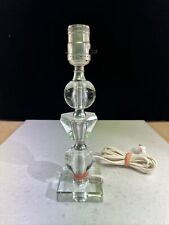 Vintage Leviton Table Lamp Geometric Stacked Crystal Glass Spheres Prism picture