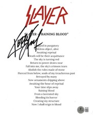 KERRY KING SIGNED SLAYER RAINING BLOOD LYRICS SHEET AUTOGRAPHED - BECKETT COA picture