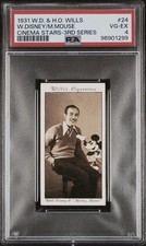 1931 WD & HO Wills #24 Walt Disney AND Mickey Mouse Cinema Stars RC Card * PSA 4 picture