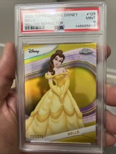 2025 Topps Chrome Disney BELLE Yellow Refractor /275 Psa 9 picture