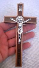 St Benedict Wall Hanging cross crucifix made of wood from Medjugorje 8.6 inc picture