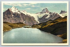 Grindelwald Bachsee Switzerland Alps Postcard Wetterhorn Schreckhorn Mainzer picture