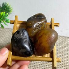 3pc 115g Bonsai Suiseki-Natural Gobi Agate Eyes Stone-Rare Stunning Viewing picture