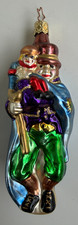 Dickens Inge Glass Bob Cratchit Tiny Tim Christmas Ornament picture