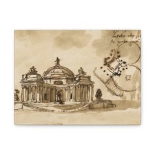 Giuseppe Barberi, Italian, 1746–1809 - Design for a Kaffeehaus - Canvas Wall Art picture