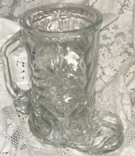 Libbey of Canada Vintage Glass Cowboy Boot Mug Embossed Designs  picture