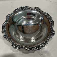 Vintage Poole Silver Co Silver Plated Old English EPCA Footed Trinket Dish #5005 picture