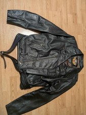 Harley-Davidson Black 2x Leather Jacket with a Harley Davidson branded patch picture