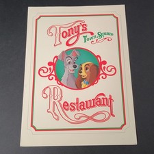 HTF Rare Vintage 90s Disney Tony's Town Square Restaurant Menu PA picture
