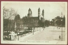 VERCELLI ITALY ITALIA PLAZA ROMA E BASILICA VINTAGE POSTCARD CP 052310  OS picture