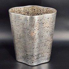 Vtg Heisey 4209 Glass Vase W/ Rockwell Sterling Silver Overlay Floral 9