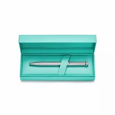 Tiffany T Ballpoint Pen in Sterling Silver with a Tiffany Blue® Band NEW IN BOX picture