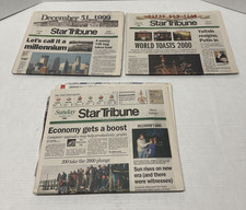 Minneapolis Star Tribune, Lot of 3, Y2K, December 31st 1999, January 1 & 2 2000 picture