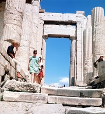 Athens Greece 1960s Tourists are pictured exploring Acropolis Old Photo 1 picture