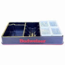 Budweiser Bar Organizer Tray Caddy Vintage 1991 Man Cave Barware Rare Complete picture