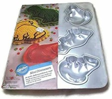 NEW WILTON MINI DINOSAUR CAKE PAN, 6 CAVITY, 2105-4498 picture