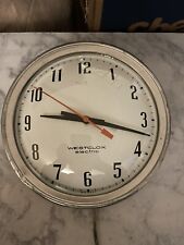 Vtg Large Westclox S18-B Industrial School Clock Chrome Trim Domed Glass Works picture