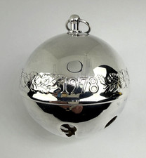 1978 Wallace Silversmiths Christmas Silver Sleigh Bell Ornament picture