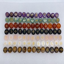 13 pieces per package of natural crystal semi precious stones, witch rune carvi picture