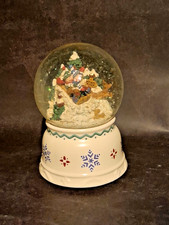 Vintage Pfaltzgraff Nordic Christmas Musical Snow Globe Plays 