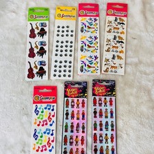 Vintage Sandylion Sticker Central Lot 90s Fuzzy Prismatic Pearly Cats Bees Birds picture